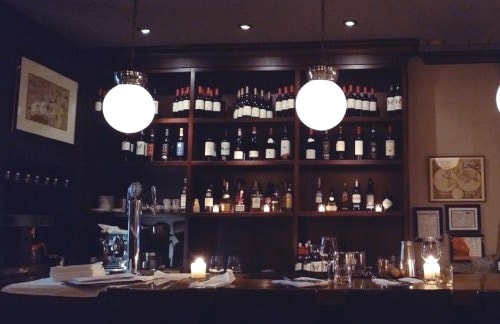 Selection of wines Sidecar restaurant